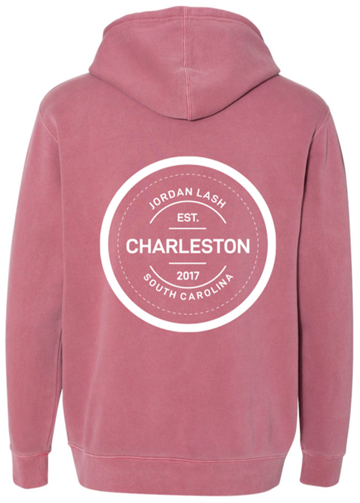 Jordan Lash Charleston EST. 2017 Hoodie | Pigment Maroon - Jordan Lash Charleston
