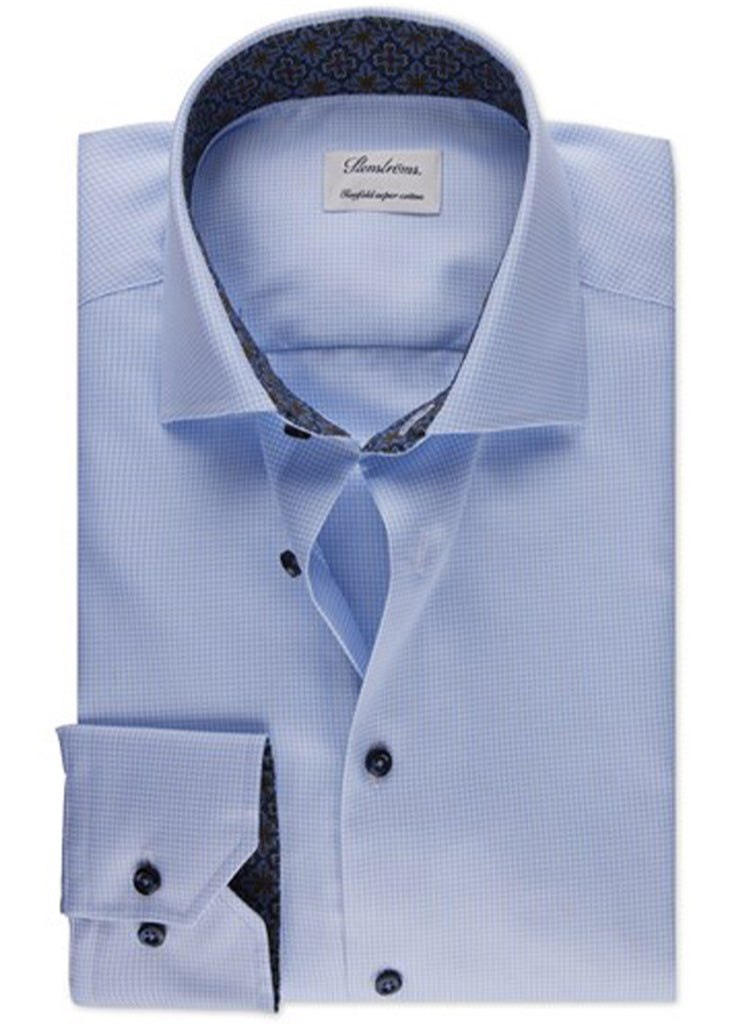 Stenstroms Fitted Body Shirt | Light Blue Contrast Twill - Jordan Lash Charleston