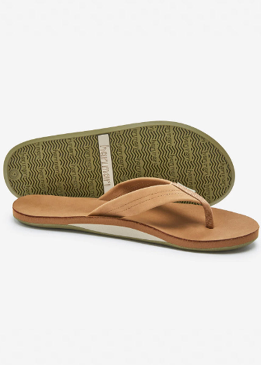 Hari Mari Parks II Mens 11 Army Natural Green Hemp Leather Flip Flop Sandals NEW Hari Mari Men main image 4