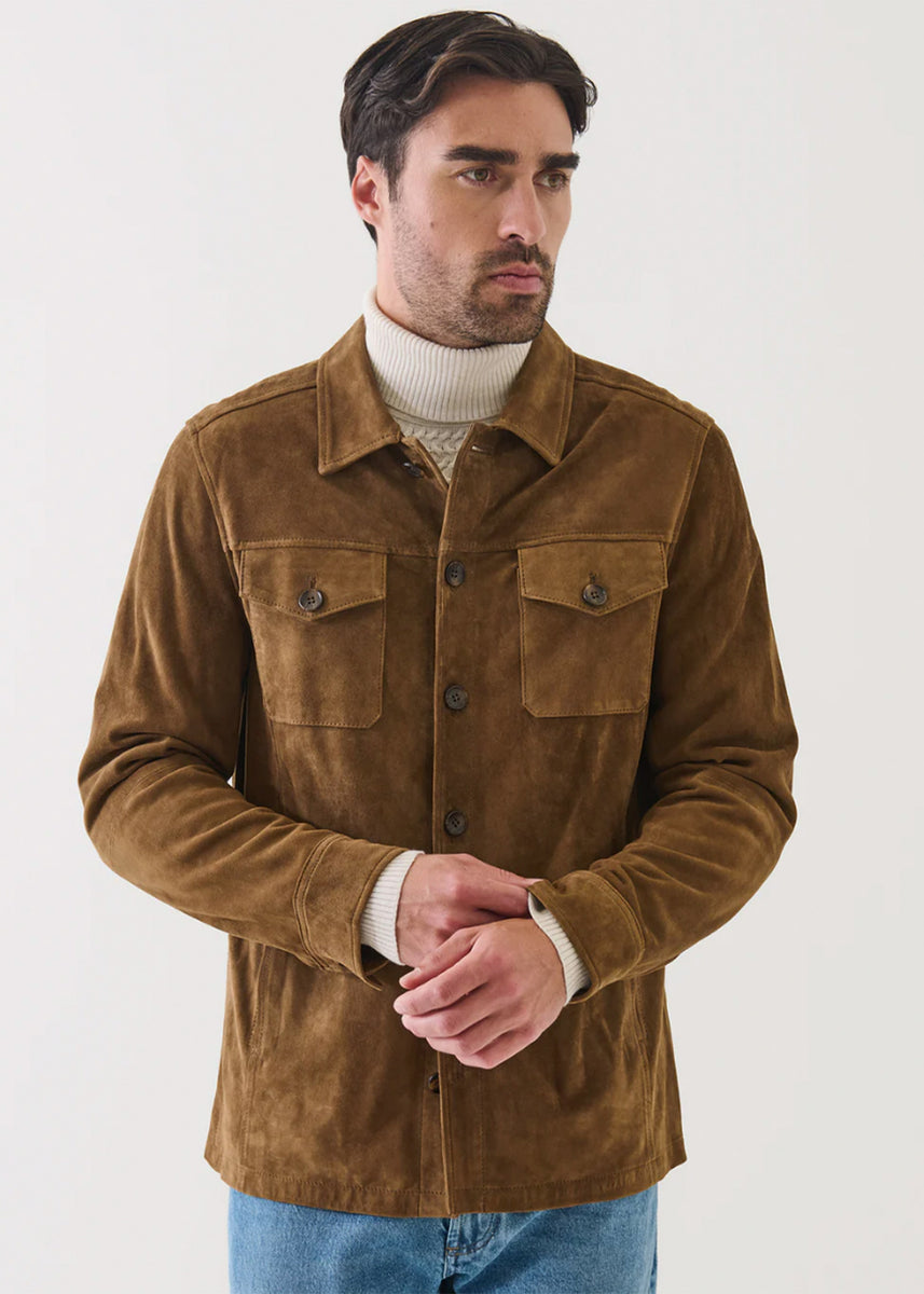 ジャケット・アウター Patrick Patrick Assaraf Suede Utility Shirt Jacket | Sumatra