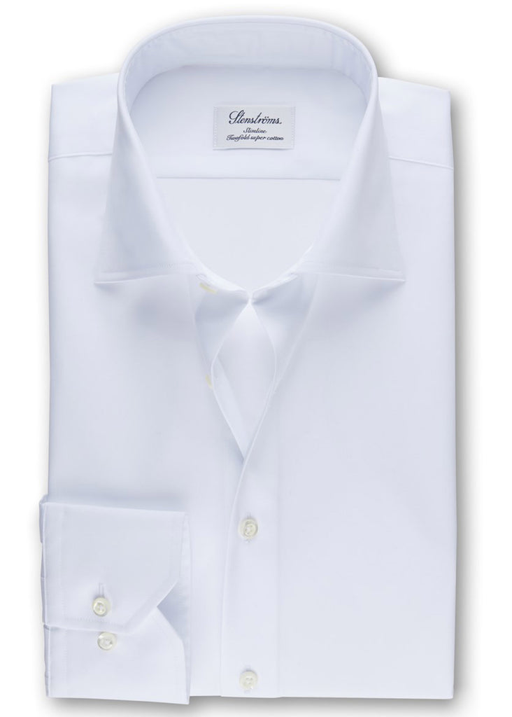 Stenstroms Superior Twill Slimline Shirt | White - Jordan Lash Charleston