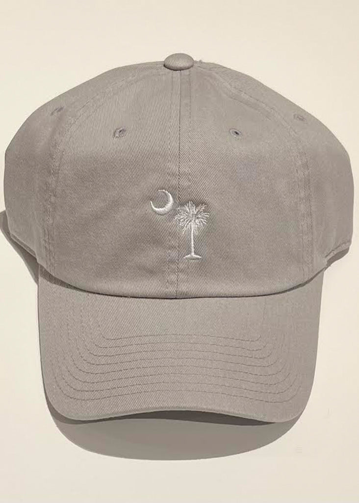 Jordan Lash Charleston Washed Slouch Embroidered Palmetto Hat | Grey - Jordan Lash Charleston