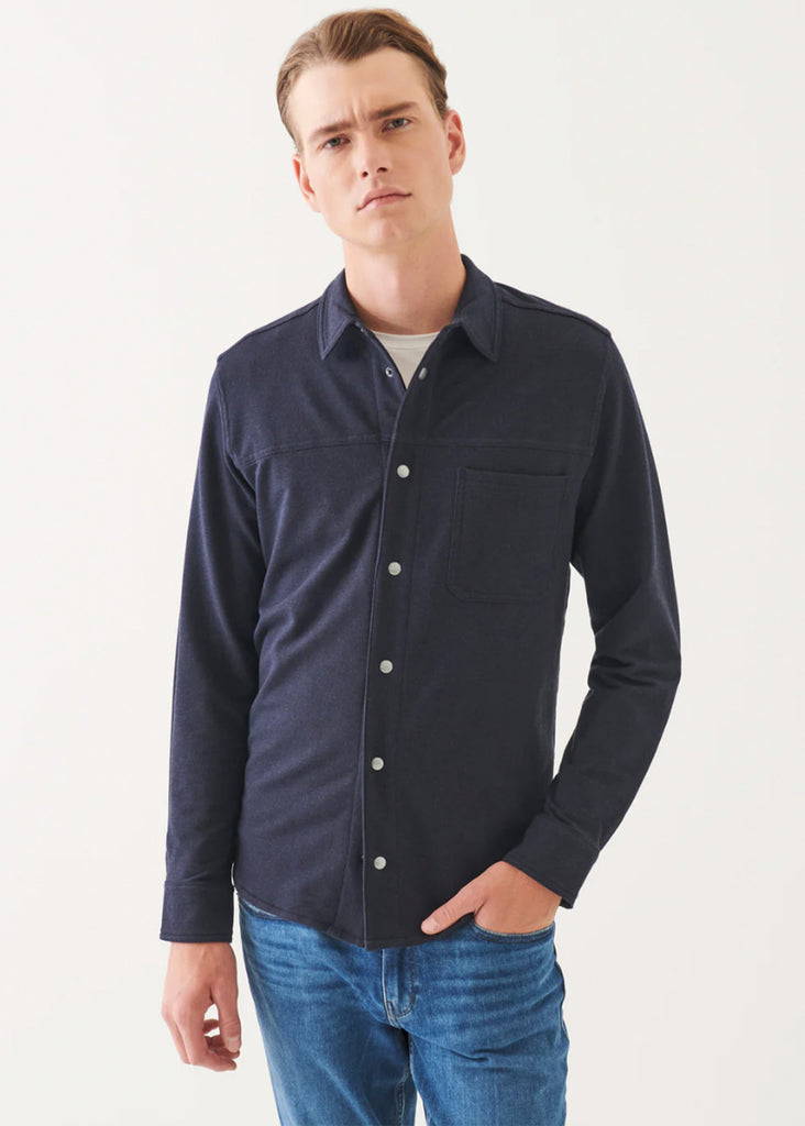 Patrick Assaraf French Terry Overdye Snap Front Shirt | Asteroid - Jordan Lash Charleston