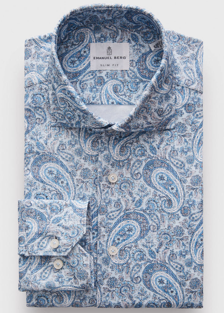 Emanuel Berg Modern 4 Flex Stretch Knit Shirt | Bright Blue - Jordan Lash Charleston