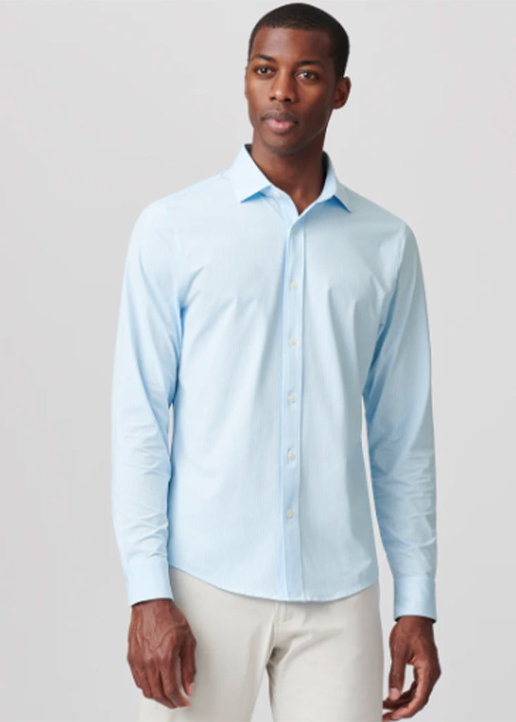 Rhone Commuter Shirt Spread Collar | Blue Stripe - Jordan Lash Charleston