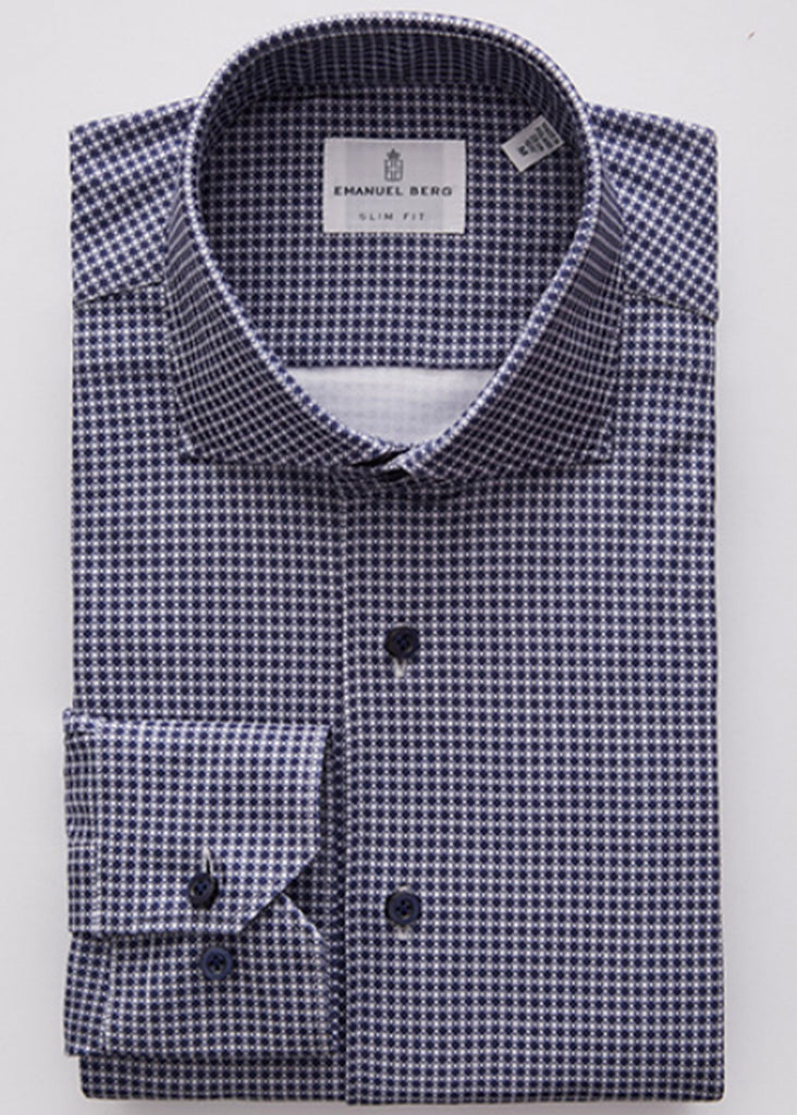 Emanuel Berg Modern 4 Flex Stretch Knit Shirt | Dark Blue - SF18618-124BY - Jordan Lash Charleston