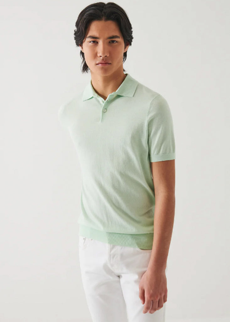 Patrick Assaraf Short Sleeve Cotton Cupro 3 Button Polo | Lime - Jordan Lash Charleston