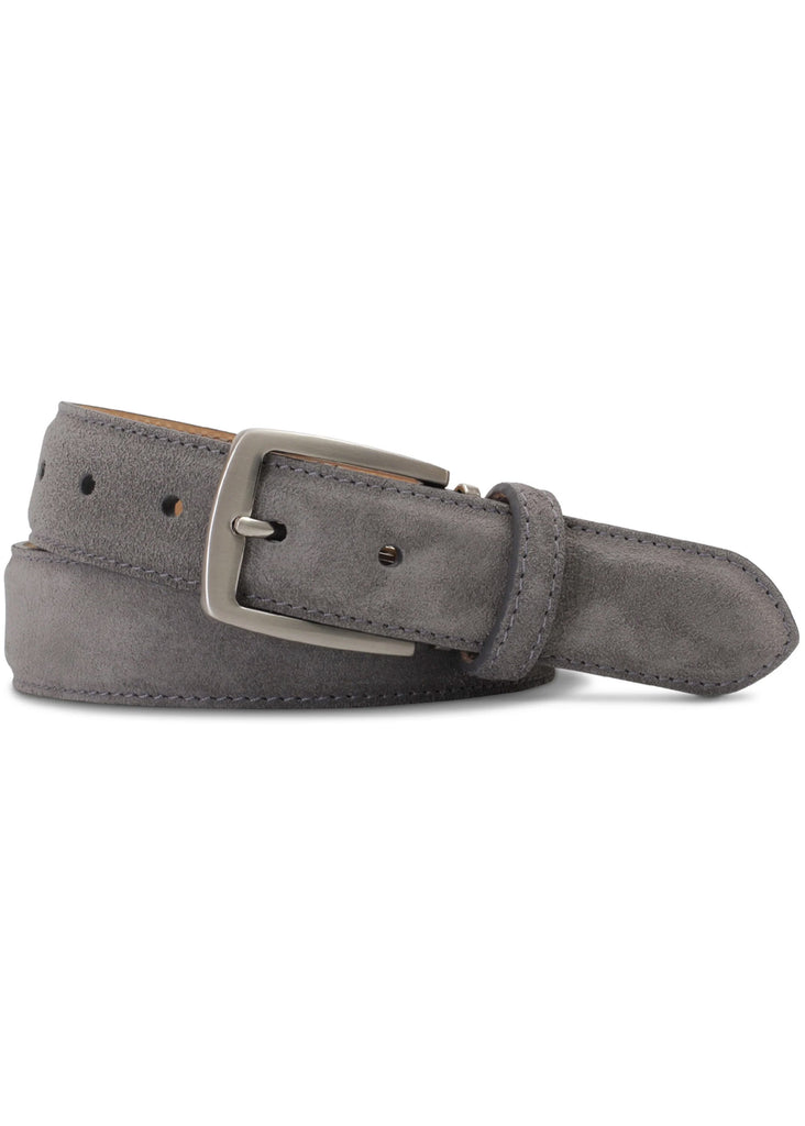 Jordan Lash Charleston 1 3/8" Italian Suede Belt | Grey - Jordan Lash Charleston