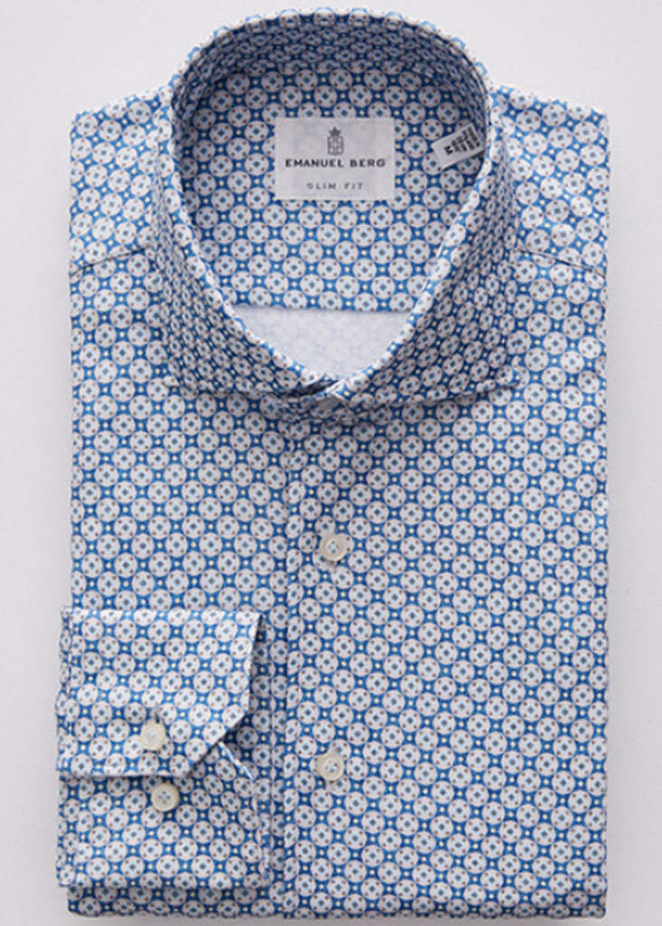 Emanuel Berg Modern 4 Flex Stretch Knit Shirt | Medium Blue - Jordan Lash Charleston