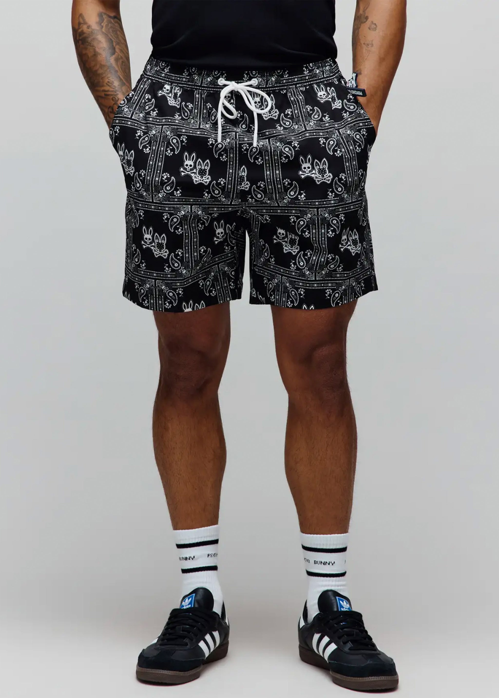 Psycho Bunny Luke All Over Print Swim Trunk | Black – Jordan Lash