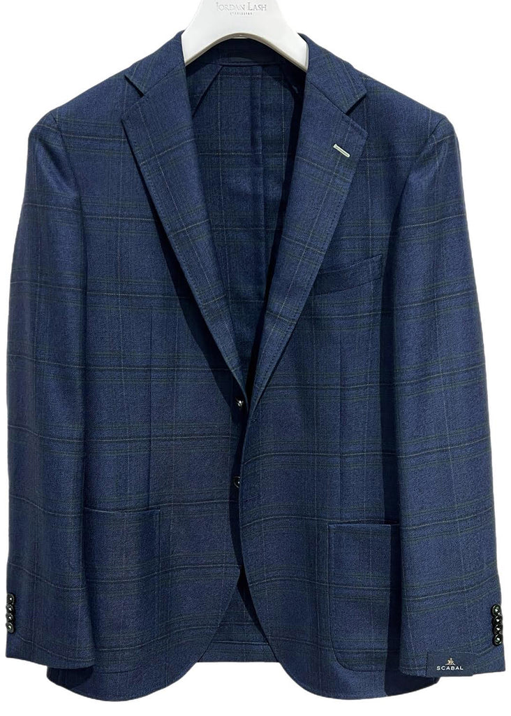 Scabal Autumn Leaves Kenton Sport Coat | Navy and Green - Fabric 853575 - Jordan Lash Charleston