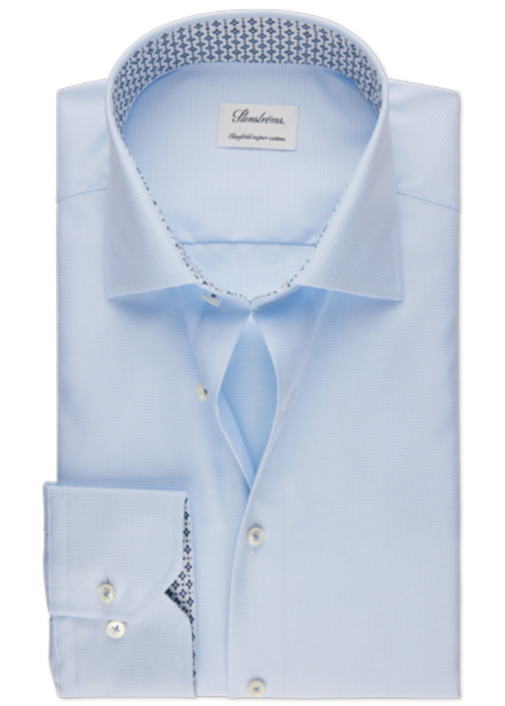 Stenstroms Fitted Body Shirt | Blue Contrast Twill - Jordan Lash Charleston