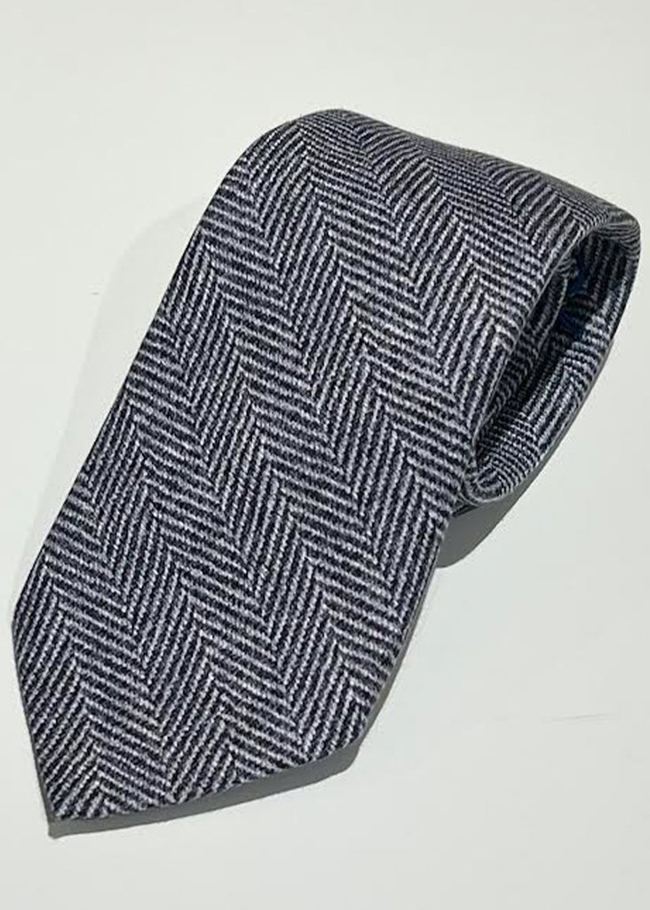 Edward Armah Herringbone Tie | Black and White - Jordan Lash Charleston