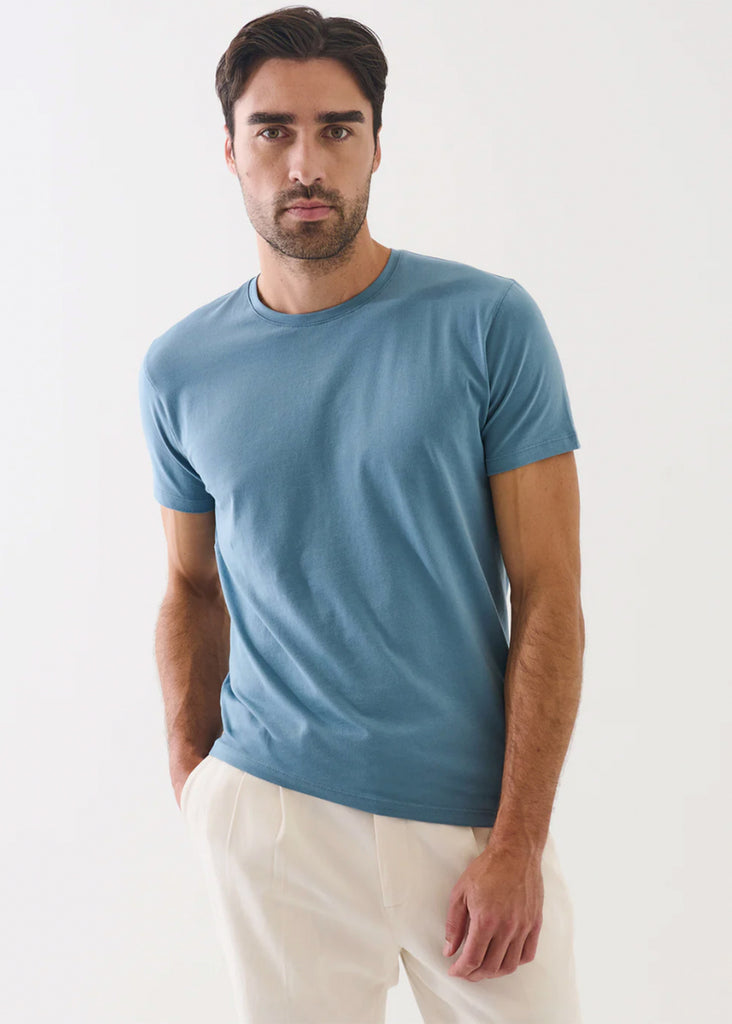 Patrick Assaraf Short Sleeve Iconic Pima Stretch Crew | Haze - Jordan Lash Charleston