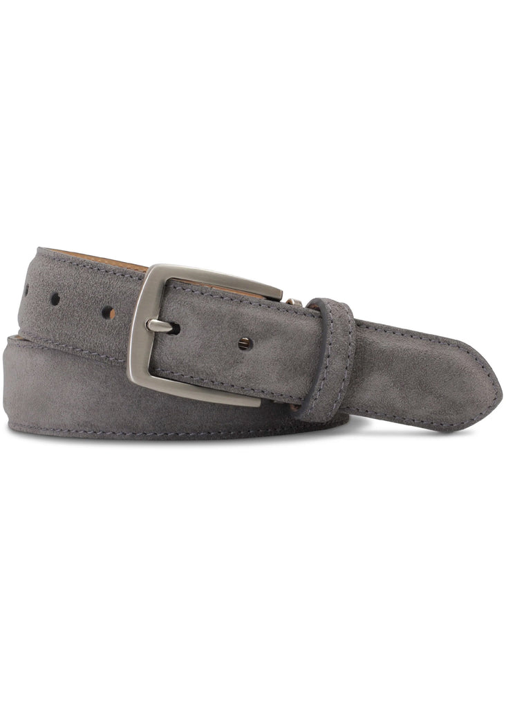 Jordan Lash Charleston 1 3/8" Italian Suede Belt | Grey - Jordan Lash Charleston