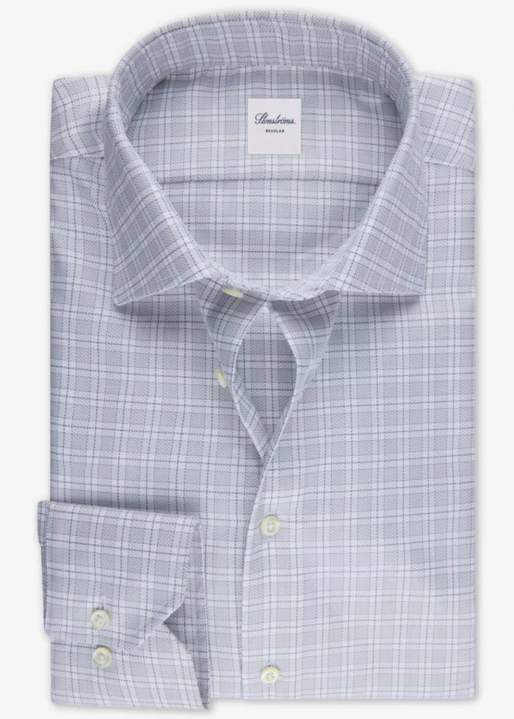 Stenstroms Checked Twill Shirt | Grey - Jordan Lash Charleston