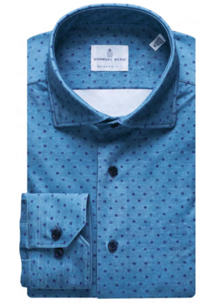 Emanuel Berg Modern 4Flex by Albini Shirt | Turquoise - Jordan Lash Charleston