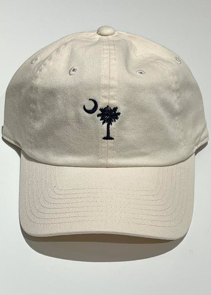 Jordan Lash Charleston Washed Slouch Embroidered Palmetto Hat | Fence White - Jordan Lash Charleston