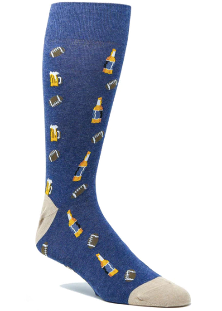 Ell & Atty Footballs and Beer Sock |  Deep Cobalt - Jordan Lash Charleston