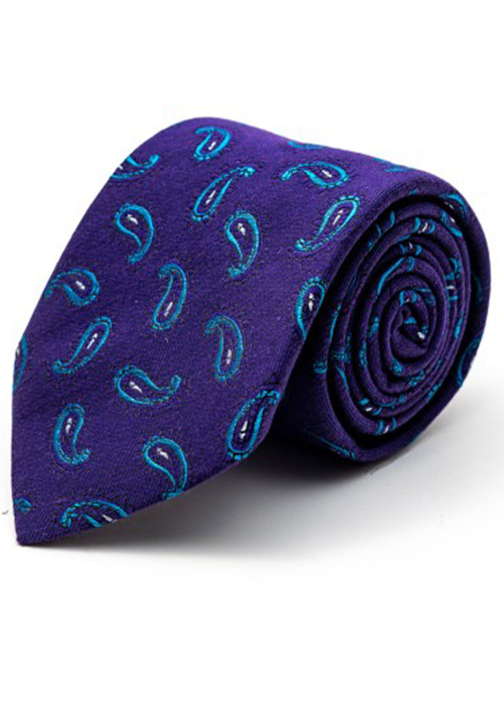 Edward Armah Almond Pines Tie | Purple and Metallic Blue - Jordan Lash Charleston
