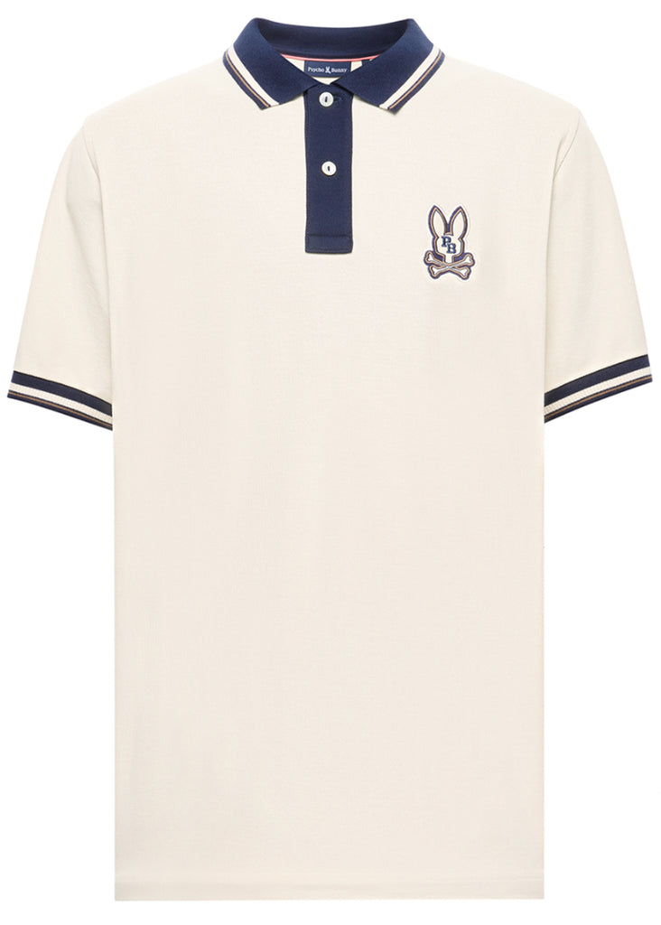Psycho Bunny Wade Pique Polo | White Cap Grey - Jordan Lash Charleston