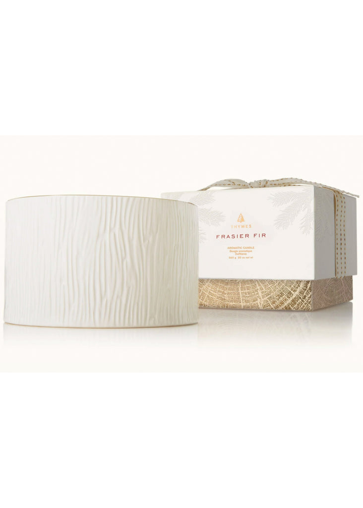 Thymes Frasier Fir Gilded | Ceramic Poured Candle, 3-Wick 20 oz - Jordan Lash Charleston
