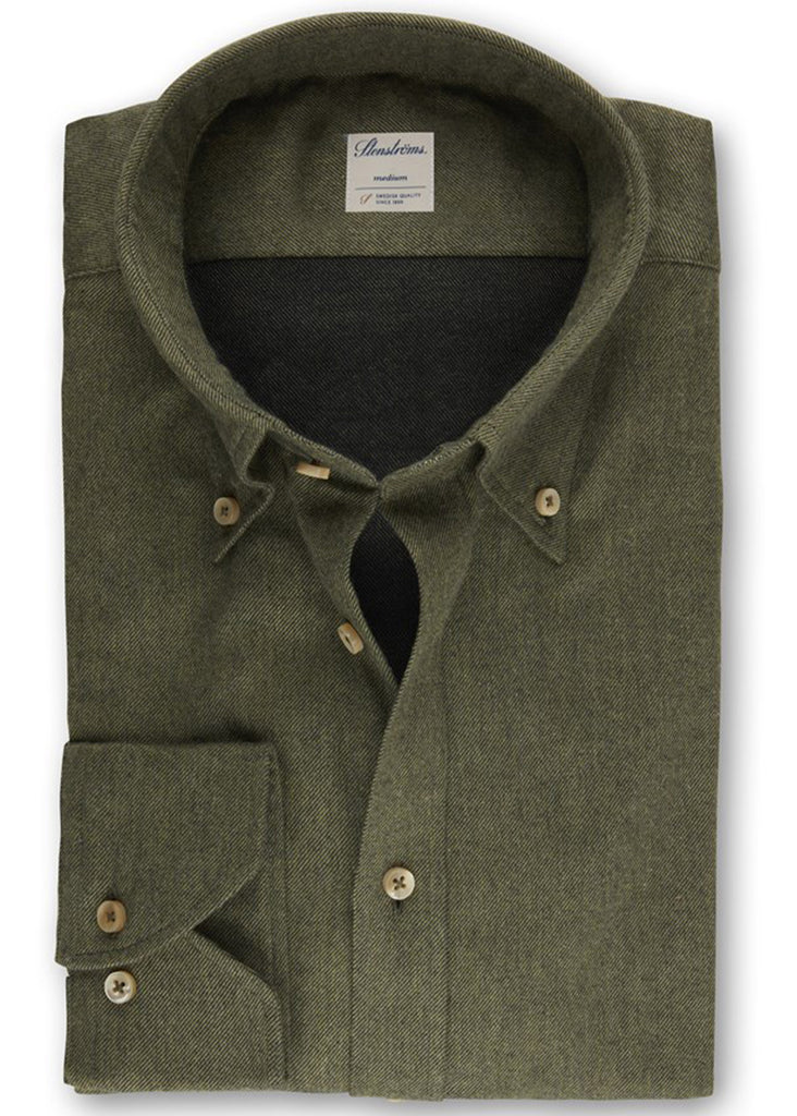 Stenstroms Fitted Body Casual Shirt | Green Flannel - Jordan Lash Charleston