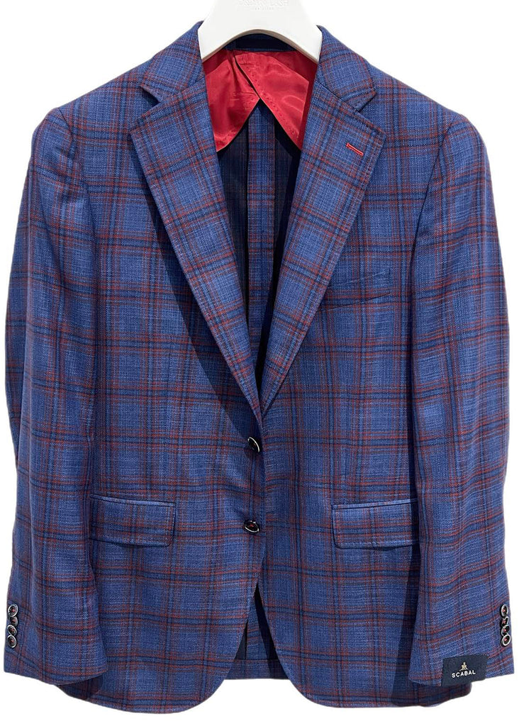 Scabal Mosaic Soho Soft Sport Coat | Blue and Red - Fabric 853547 - Jordan Lash Charleston