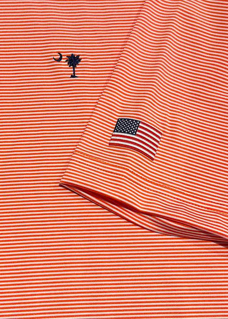Fairway & Greene USA Mini Stripe Jersey Polo w/ Palmetto and USA Embroidery | Bengal - Jordan Lash Charleston