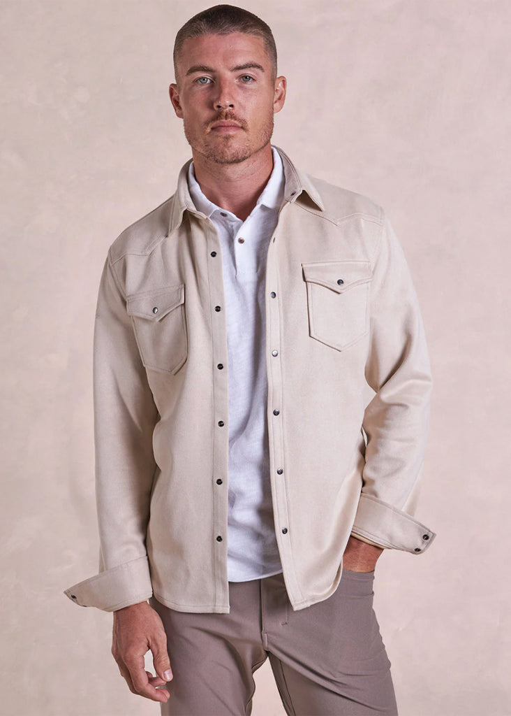 Rye 51 The Wyatt Microsuede Shirt Jacket | Taupe - Jordan Lash Charleston