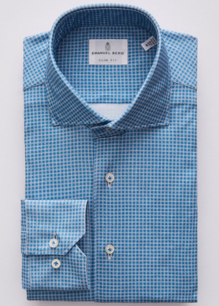 Emanuel Berg Modern 4 Flex Stretch Knit Shirt | Turquoise - Jordan Lash Charleston