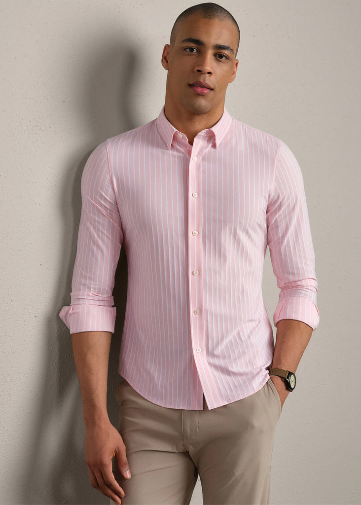 Rhone Commuter Pro Cotton Shirt Slim Fit | Light Pink Oxford