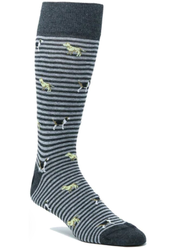 Ell & Atty Striped Dog Sock | Grey Stripe - Jordan Lash Charleston
