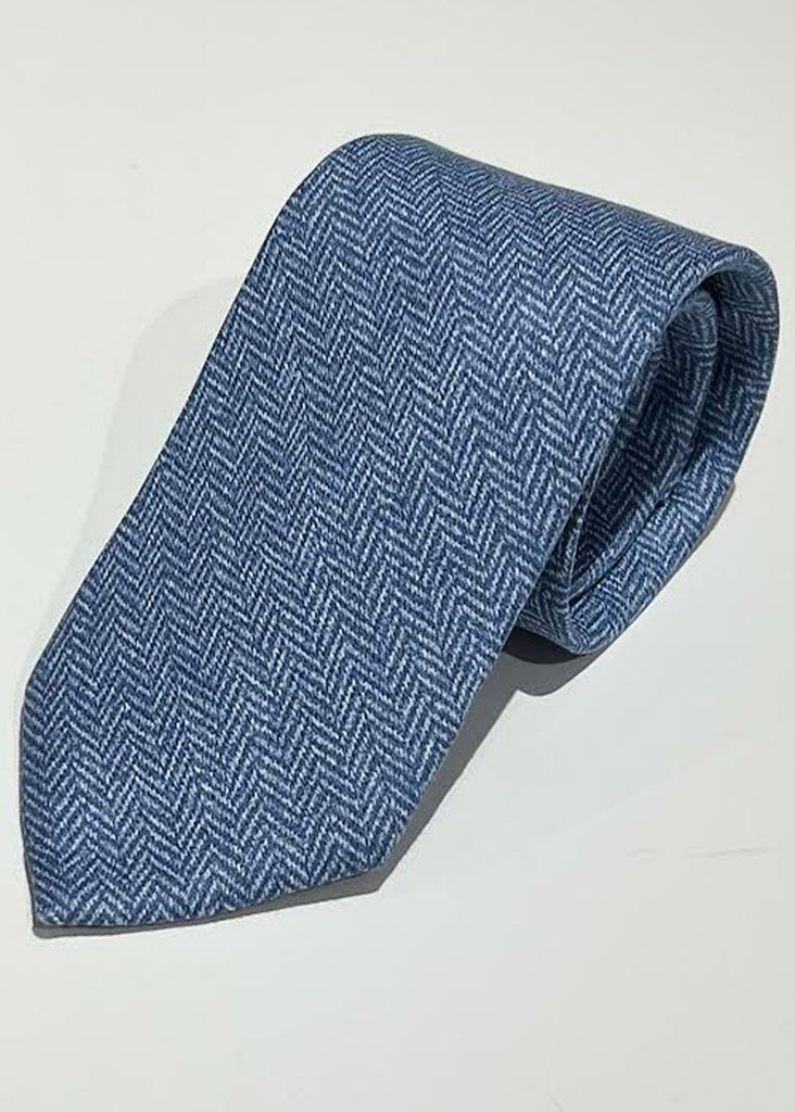 Edward Armah Herringbone Tie | Blue - Jordan Lash Charleston