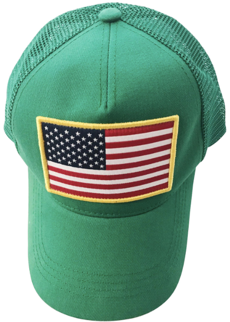 Shep Gear USA Flag Trucker Hat | Kelly Green - Jordan Lash Charleston