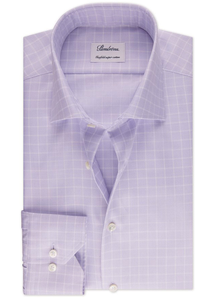 Stenstroms Fitted Body Shirt | Purple Checked Twill - Jordan Lash Charleston
