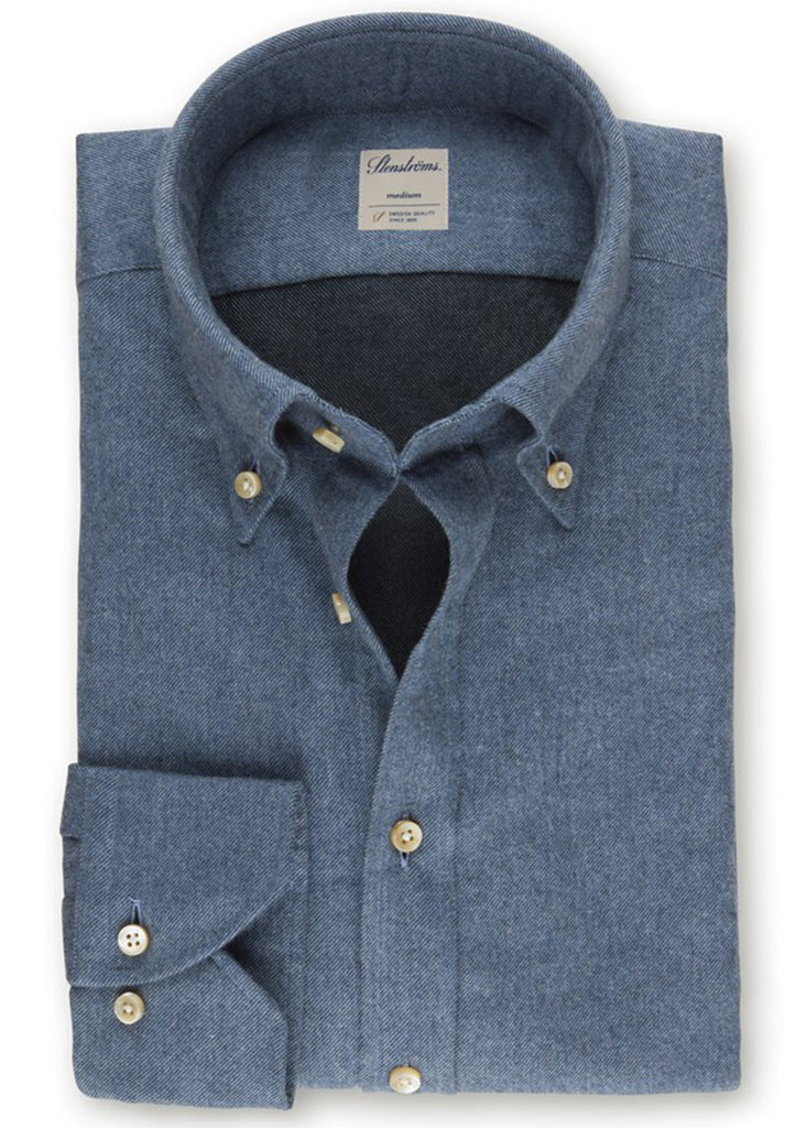 Stenstroms Fitted Body Casual Shirt | Blue Flannel - Jordan Lash Charleston
