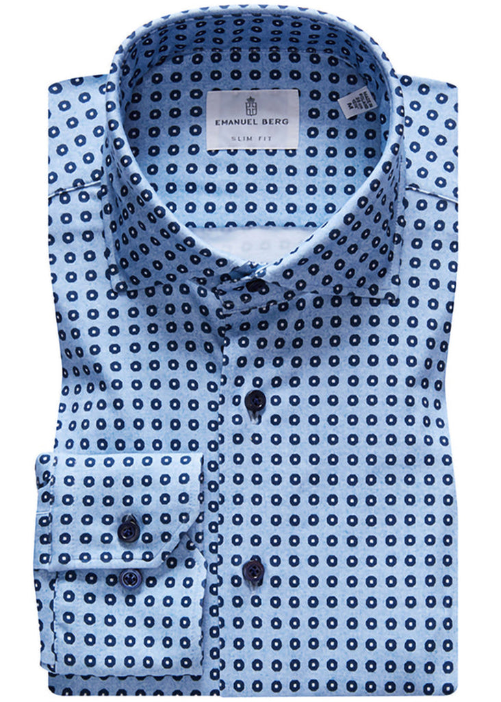 Emanuel Berg Modern 4Flex by Albini Shirt | Medium Blue - Jordan Lash Charleston