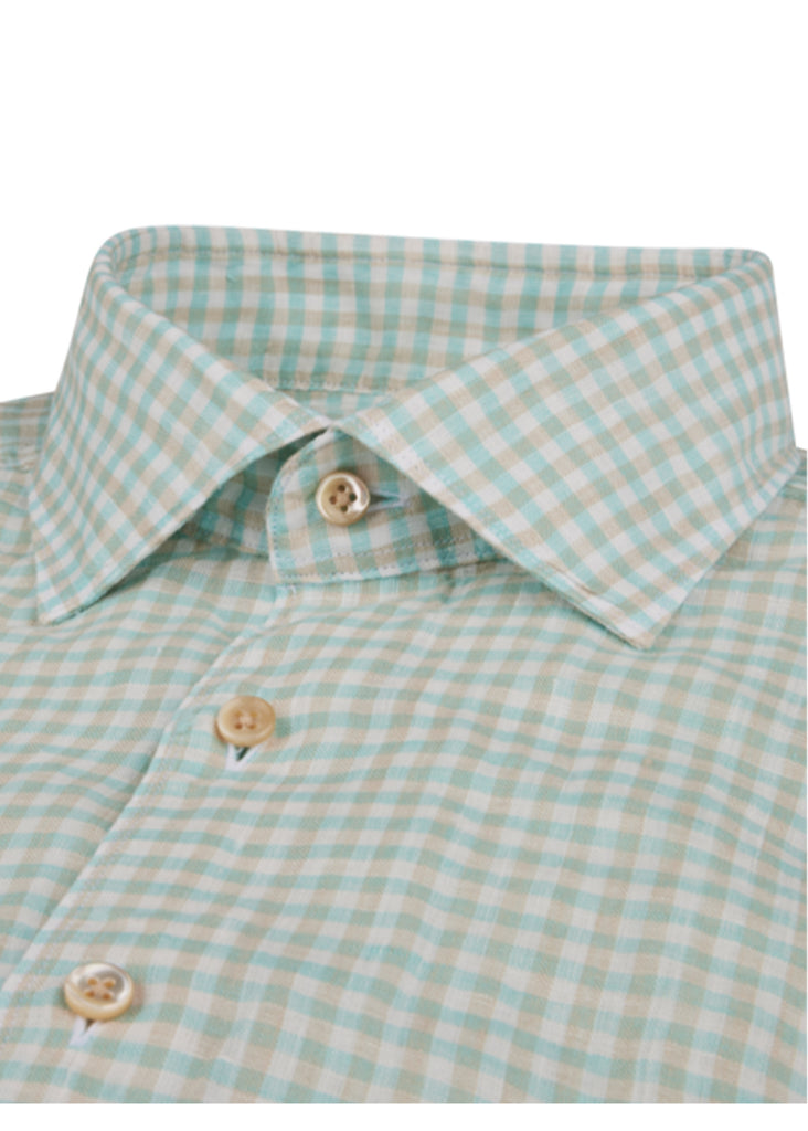 Stenstroms Fitted Body Casual Shirt | Green Checked Linen - Jordan Lash Charleston