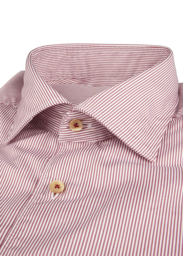 Stenstroms Fitted Body Casual Shirt | Pink Striped Twill - Jordan Lash Charleston