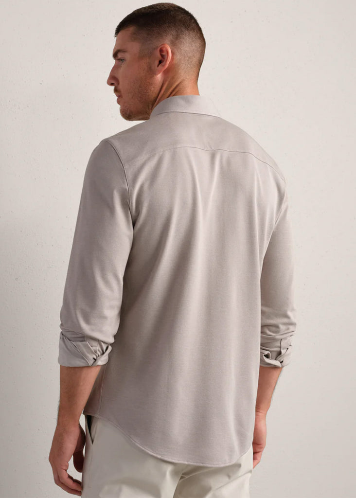 Rhone Effortless Oxford Button Down Shirt | Foggy Taupe Heather - Jordan Lash Charleston