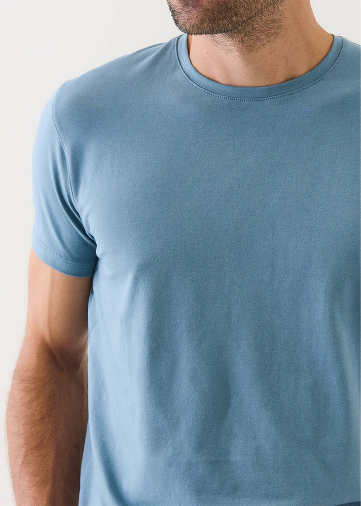 Patrick Assaraf Short Sleeve Iconic Pima Stretch Crew | Haze - Jordan Lash Charleston