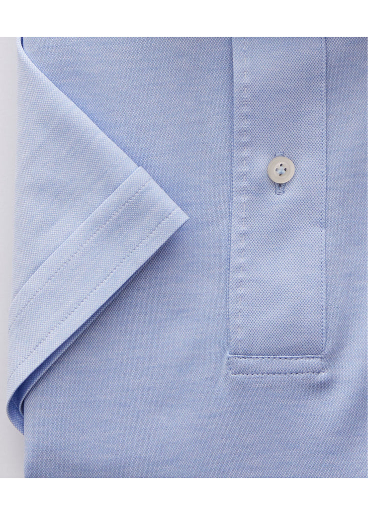 Emanuel Berg Premium Quality Jersey Knit Short Sleeve Polo | Light Pastel Blue - Jordan Lash Charleston