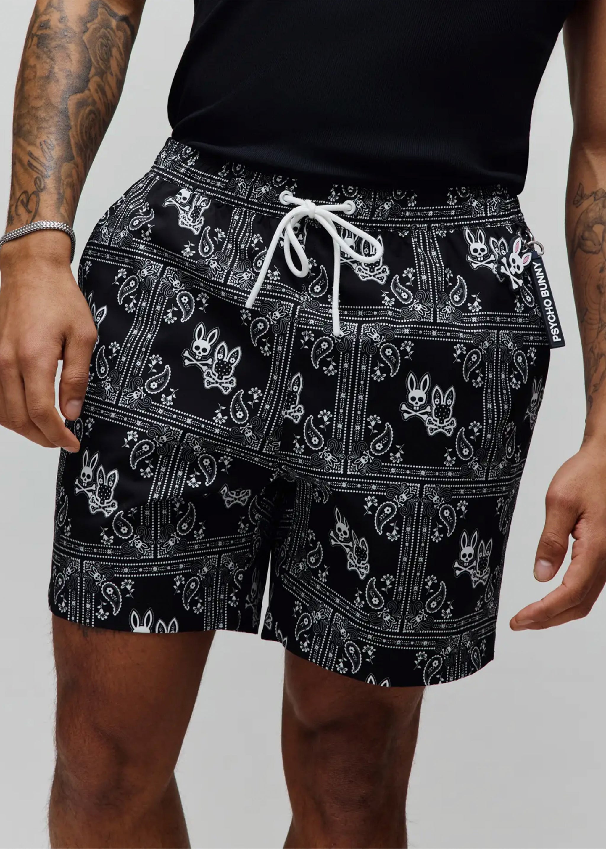 Psycho Bunny Luke All Over Print Swim Trunk | Black – Jordan Lash
