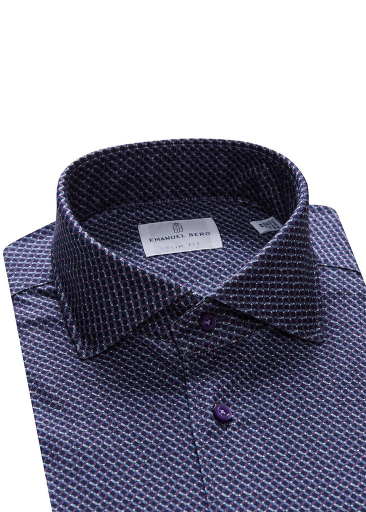 Emanuel Berg Modern 4Flex by Albini Shirt | Dark Purple - Jordan Lash Charleston