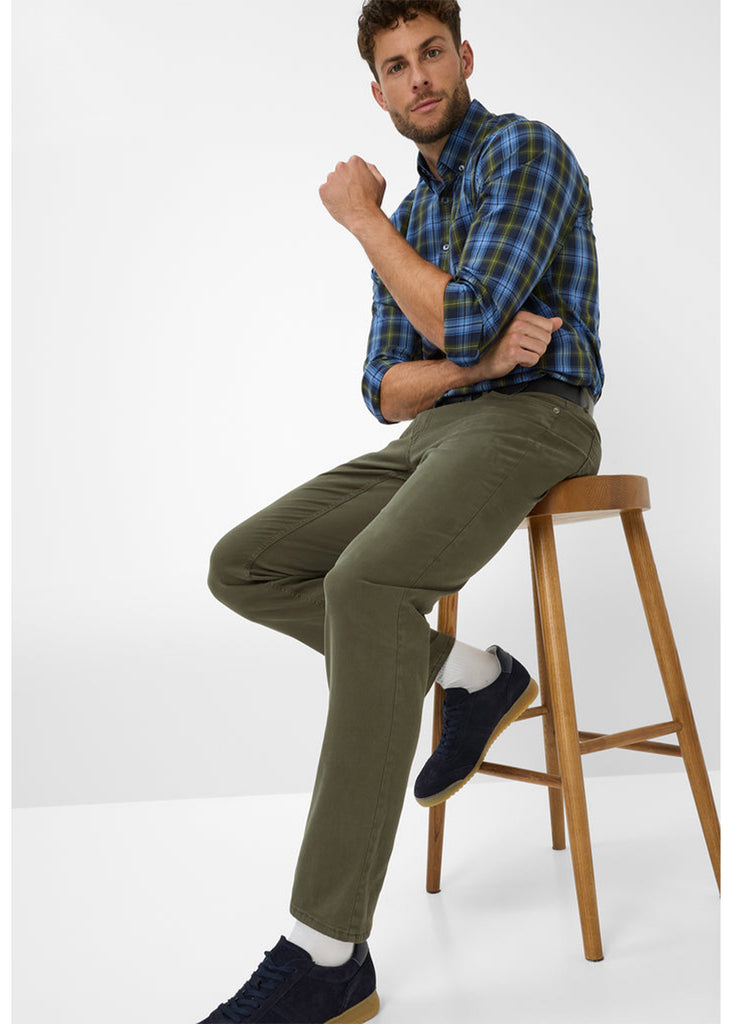 Brax Hi-Flex Chuck 5-Pocket Pant | Olive - Jordan Lash Charleston