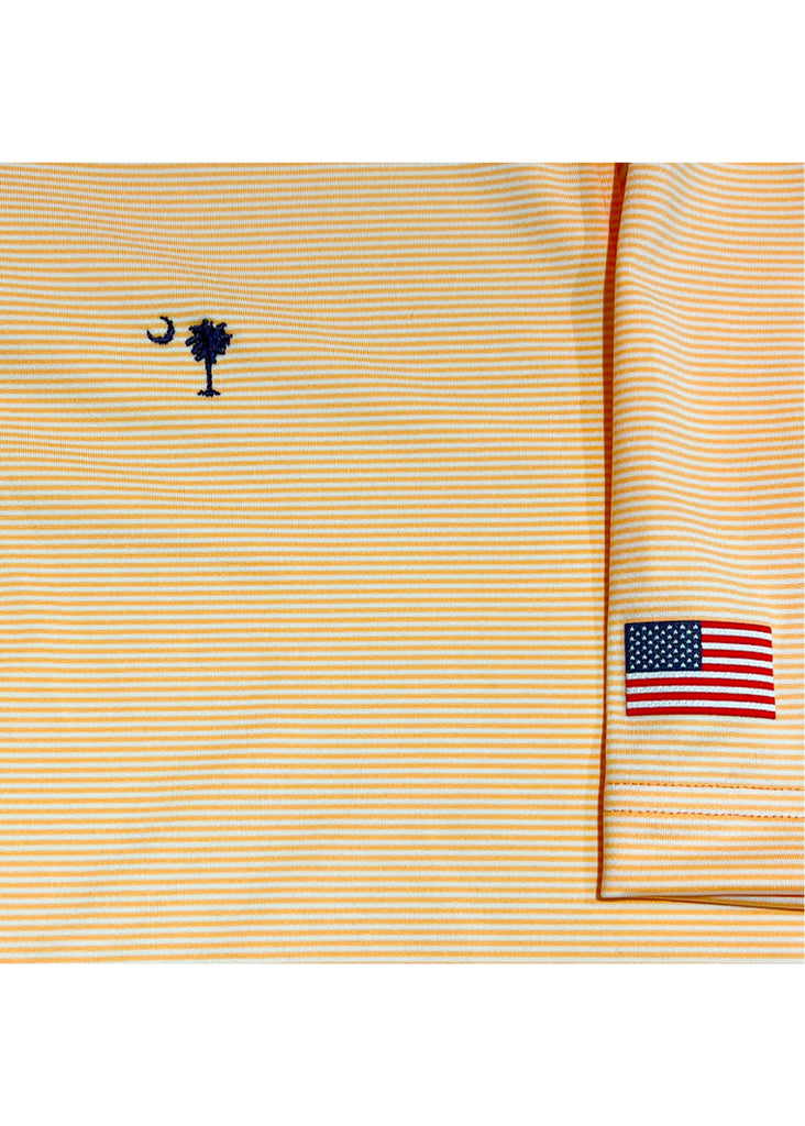 Fairway & Greene Men's USA Mini Stripe Jersey Polo w/ Palmetto and USA Embroidery | Solar - Jordan Lash Charleston