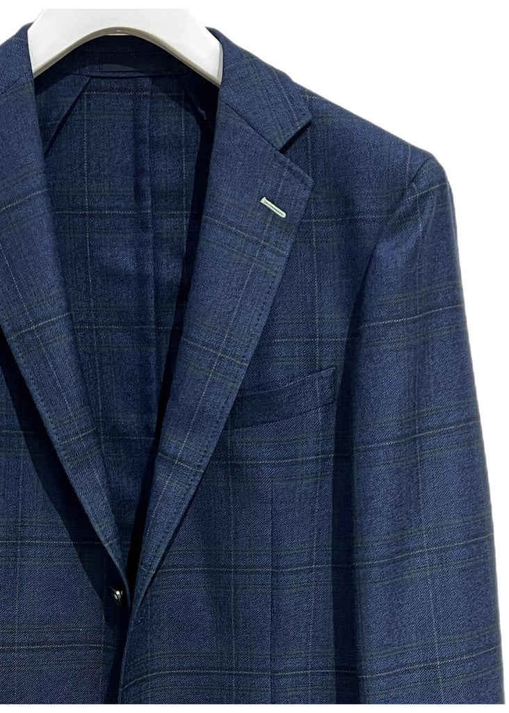Scabal Autumn Leaves Kenton Sport Coat | Navy and Green - Fabric 853575 - Jordan Lash Charleston