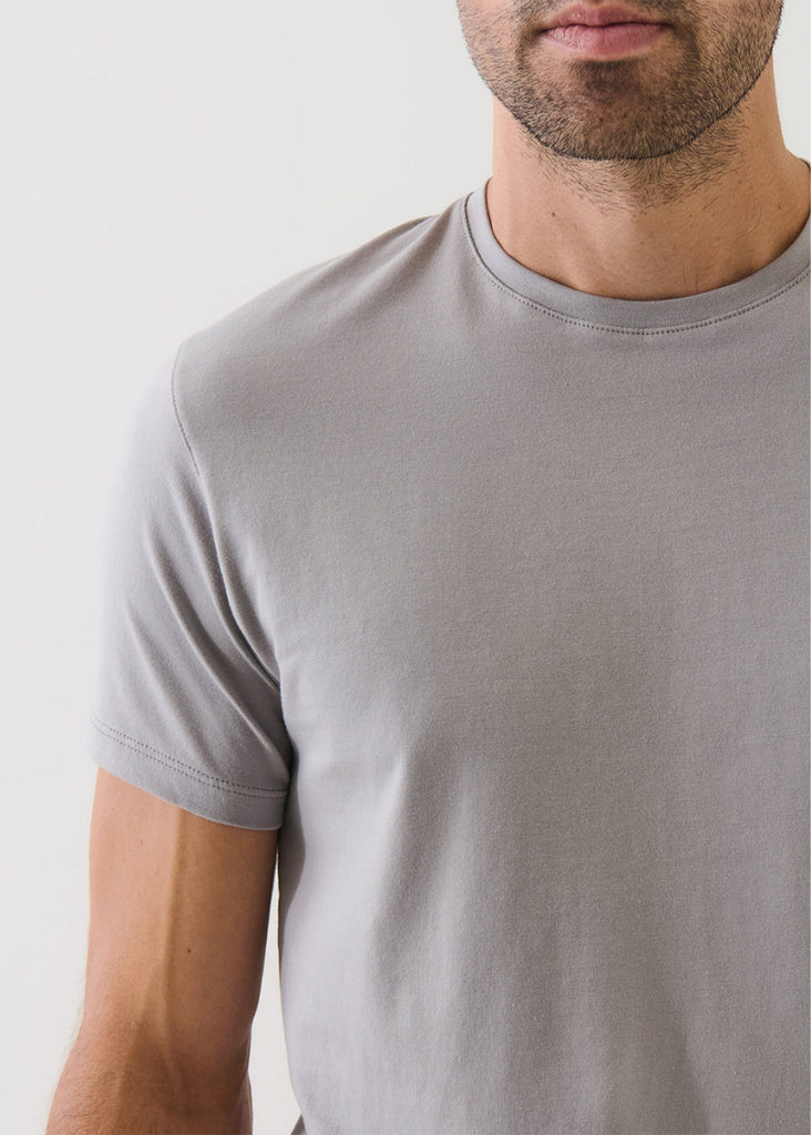 Patrick Assaraf Short Sleeve Iconic Pima Stretch Crew | Smog - Jordan Lash Charleston