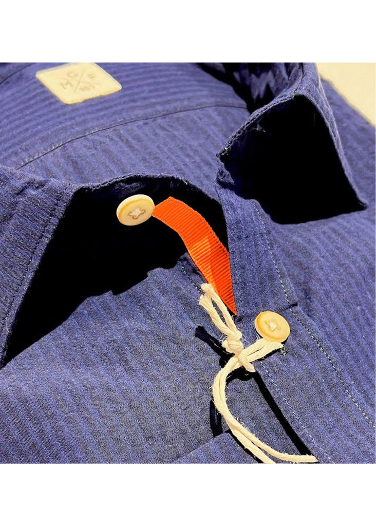 GMF Long Sleeve Shirt | Navy Seersucker - Jordan Lash Charleston